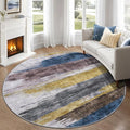 Ciicool 5ft Round Washable Rug, Modern Abstract Circle Rugs, Non-Slip Thin by CIICOOLHomeDeco