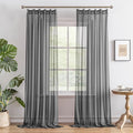 MAIHER Grey Sheer Pleated Curtains 132 Inch Length by MAIHER