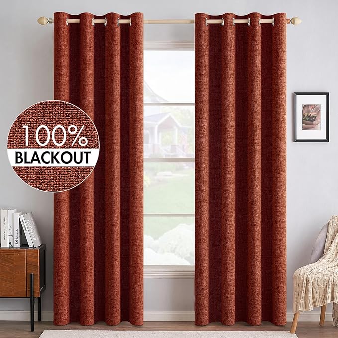 MIULEE Linen Curtains 100% Blackout by MIULEE