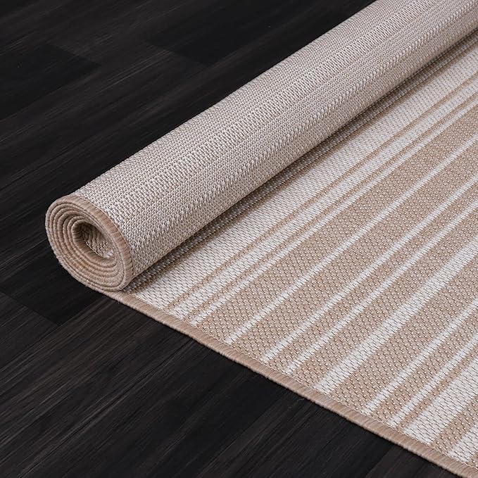 Stripe Outdoor Rug 10x14 Washable Outside Carpet - Image 6