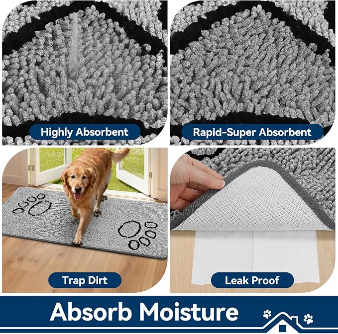 Bcoimo Super Absorbent Dog Door Mat, Pet Rugs - Image 4