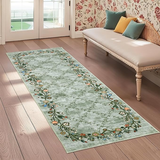 GarveeHome 2x6 Washable Floral Runner Rugs - Image 2