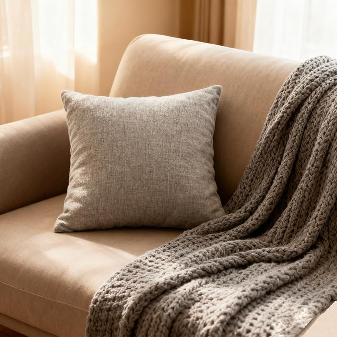 Throw Couch Pillow with Insert 18x18 Inches Set of 2 Square, Cute Modern Home - Image 2