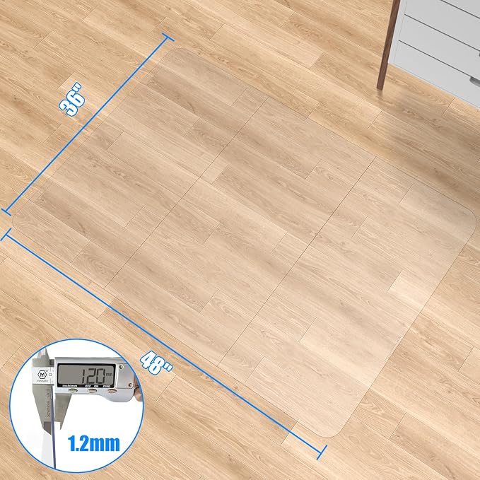 Heavy Duty Crystal Clear Office Chair Mat - Image 2