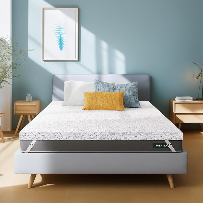 Subrtex Mattress Topper Cover Queen Size 3 Inch Mattress Topper Protector - Image 9