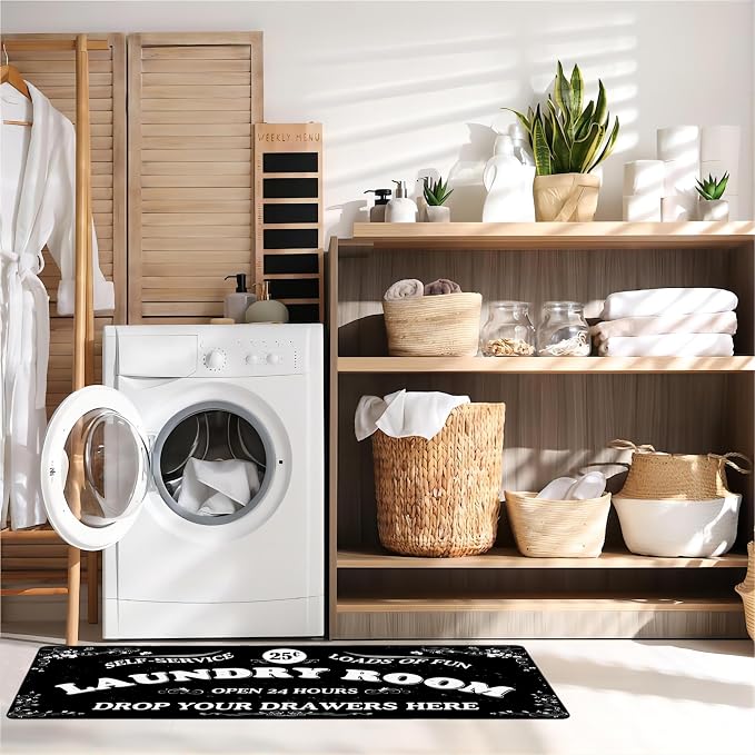 Zoke Laundry Room Rug Runner Stylish Non-Slip Laundry Room Mat 20"x59" - Image 7