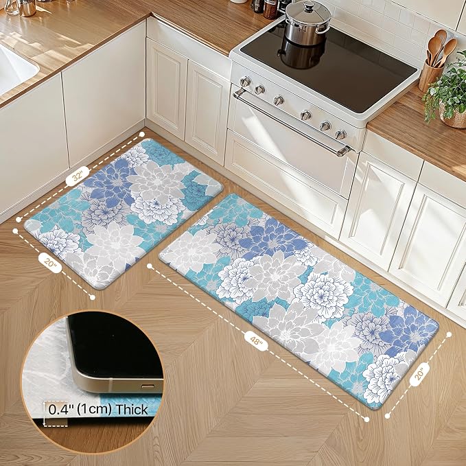 GENIMO Kitchen Mats for Floor, Kitchen Rugs Non Slip Washable Sets of 2 - Image 2