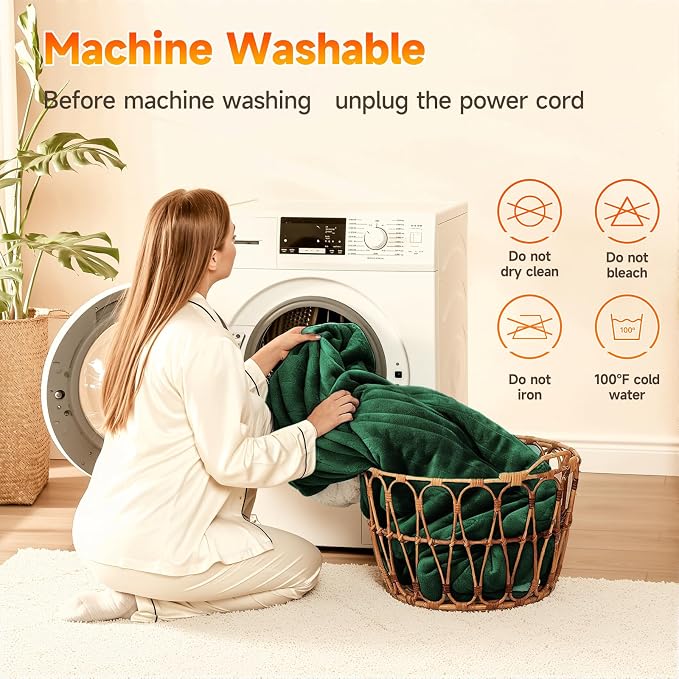 Heated Blanket Electric Throw Blanket 50"x60" Fast Heating Electric Blanket - Image 6