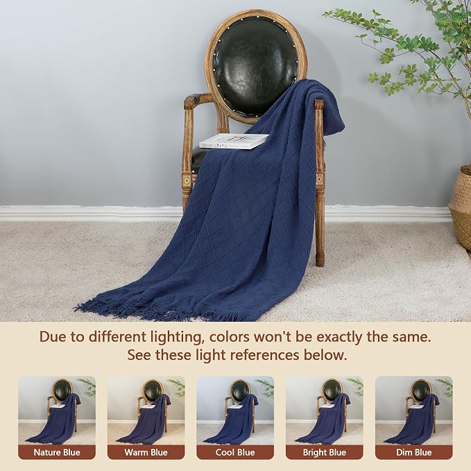 inhand Navy Blue Throw Blanket for Couch and Bed, Soft Living Room Home Decor - Image 4