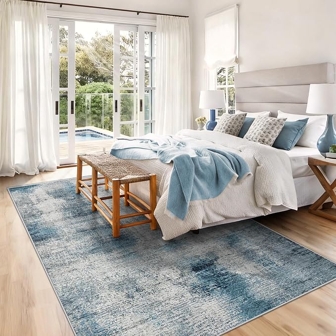 6x9 Area Rugs for Living Room: Washable Rug Modern Abstract Neutral Soft Rugs - Image 7