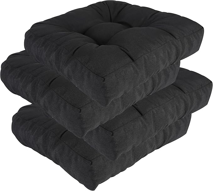 RACE LEAF Patio Chair Cushions 19x19 Inch 4 Pack, Memory Foam Outdoor Cushions by RACELEAF