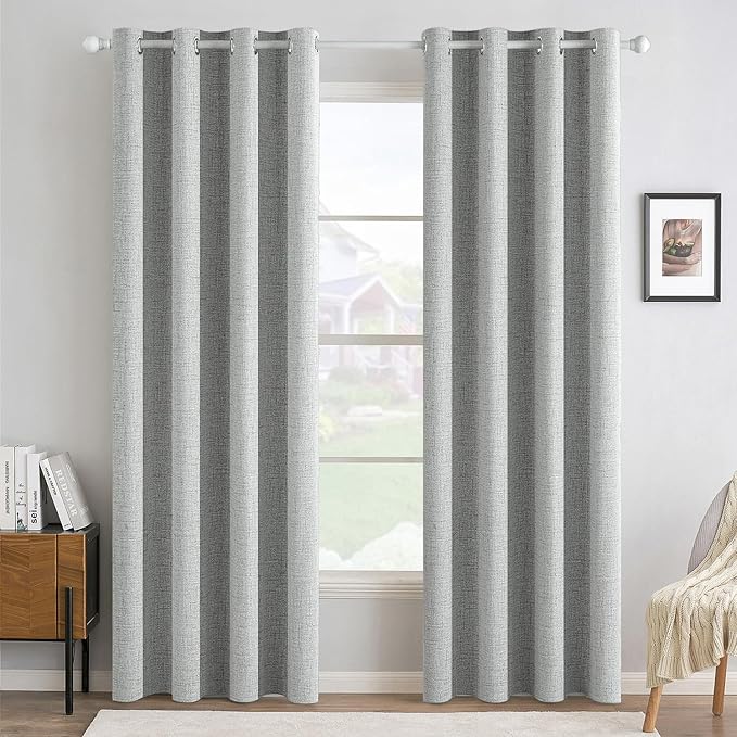 MIULEE Linen Curtains 100% Blackout by MIULEE