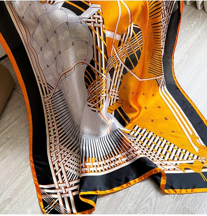 Fashion Scarves Scarf 100% Silk Feeling Scarf Silk Like Scarves Long - Image 5