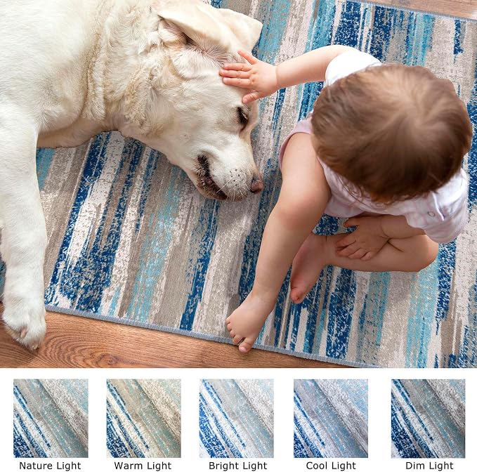 Modern Abstract Runner Rug 3x8 - Image 3
