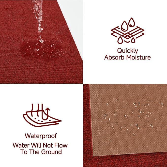 jxgzyy Red Commercial Outdoor Mat 2'11" x 4'11", Non Slip Front Door Mat - Image 4