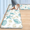 Kitchen Mats for Floor Cushioned Anti Fatigue Sets of 2 Beach Theme Kitchen by Tritard