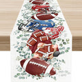 Rugby Table Runner, Seasonal Eucalyptus Rugby Boy Gnome Football Game Day by Unknown