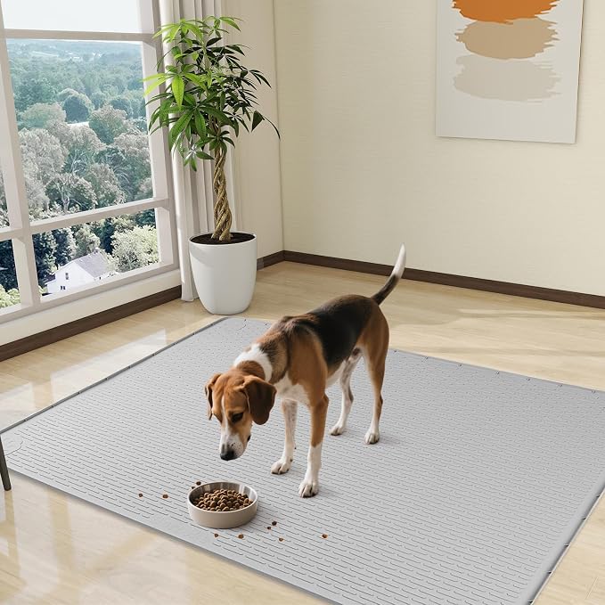 Dog Food Mat, Extra Large 50" x 35" Silicone Pet Feeding Mat - Image 7