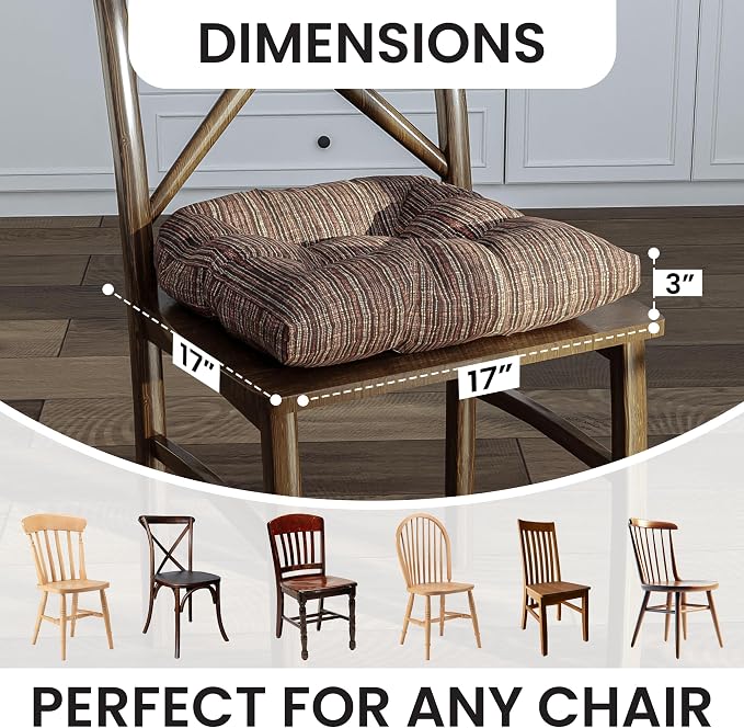 Klear Vu Gripper Overstuffed Universal Non-Slip Dining Chair Cushions - Image 4