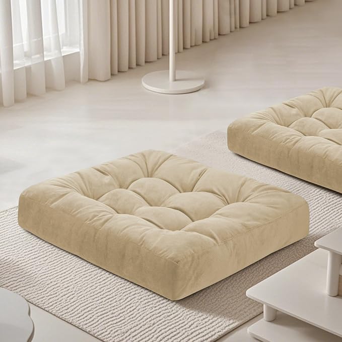 Meditation Floor Pillow 22×22 Inch 2 Pack Large Floor Cushions by FlyGulls