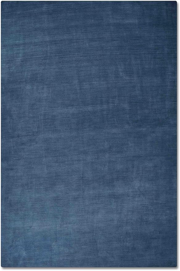 Rugsotic Carpets Hand Knotted Gabbeh Wool 6'x9' Area Rug Solid Blue L00111 - Image 2