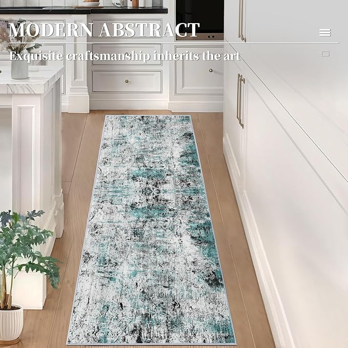 Ciicool 2x6 Washable Runner Rug, Modern Abstract Hallway Runner, Non-Slip Thin - Image 2