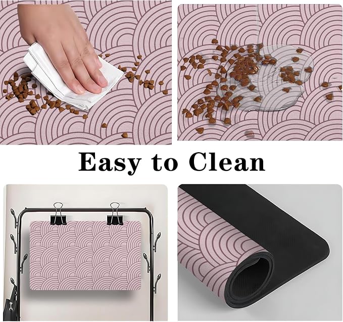 Dog Food Mat for Floors, Absorbent and Quick-Drying Pet Cat Food Mat, - Image 3