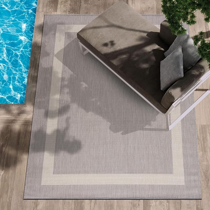 CAMILSON Outdoor Rug 5x7, Modern Outside Rugs - Image 5