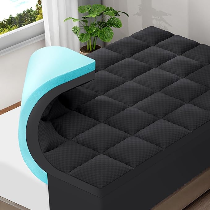 OLANLY Dual-Layer 4 Inch Twin XL Size Memory Foam Mattress Topper by OLANLY