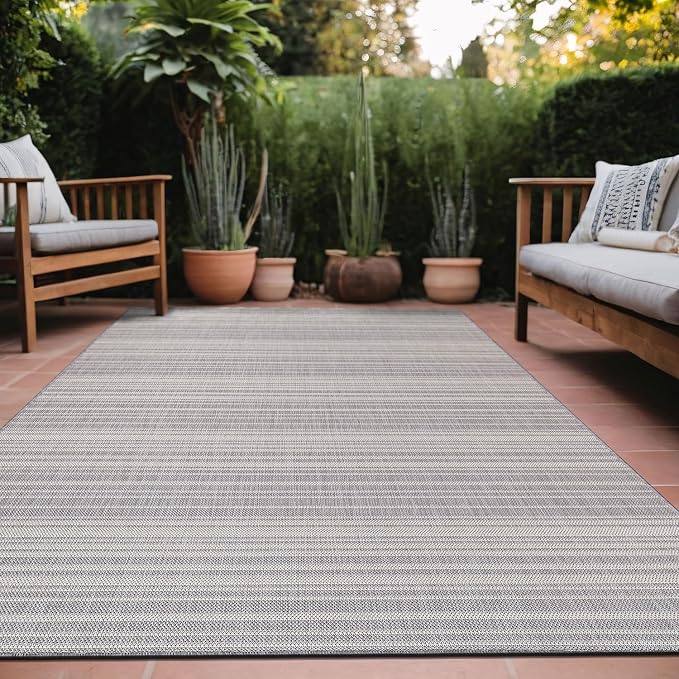 Stripe Outdoor Rug 6x9 Washable Outside Carpet by Unknown