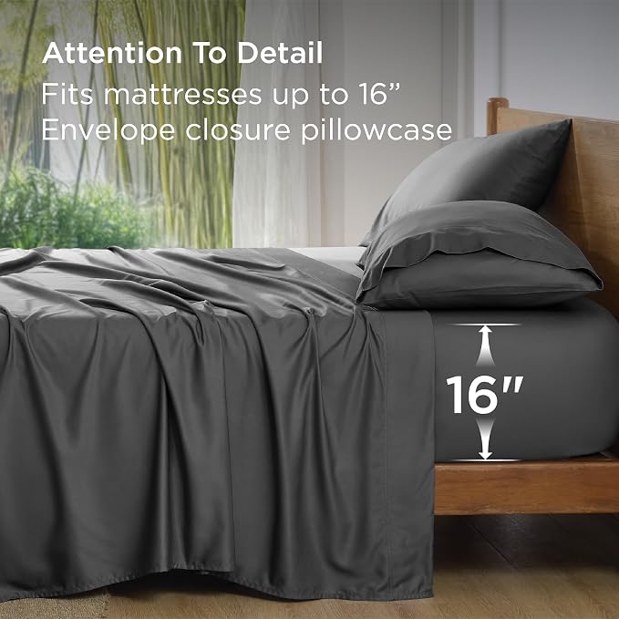 Bedsure Full Size Bed Sheets, Cooling Sheets, Rayon Derived from Bamboo - Image 5