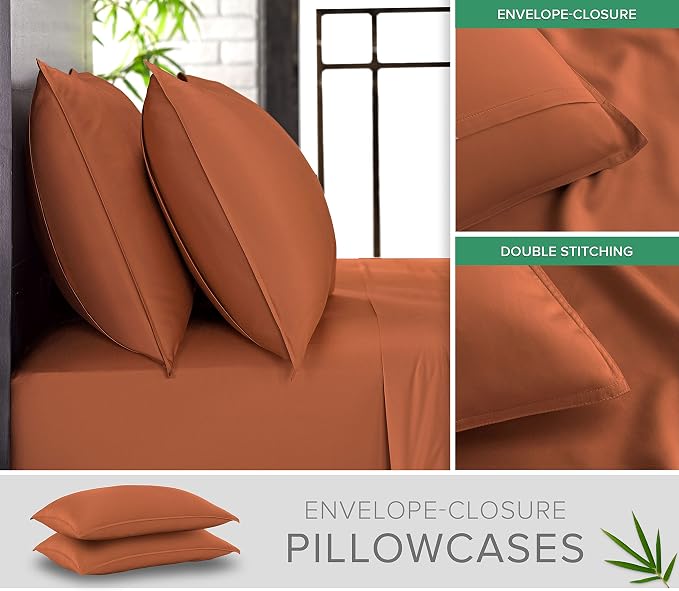 Pure Bamboo Full Sheets, Genuine 100% Organic Viscose Derived from Bamboo Bed - Image 3