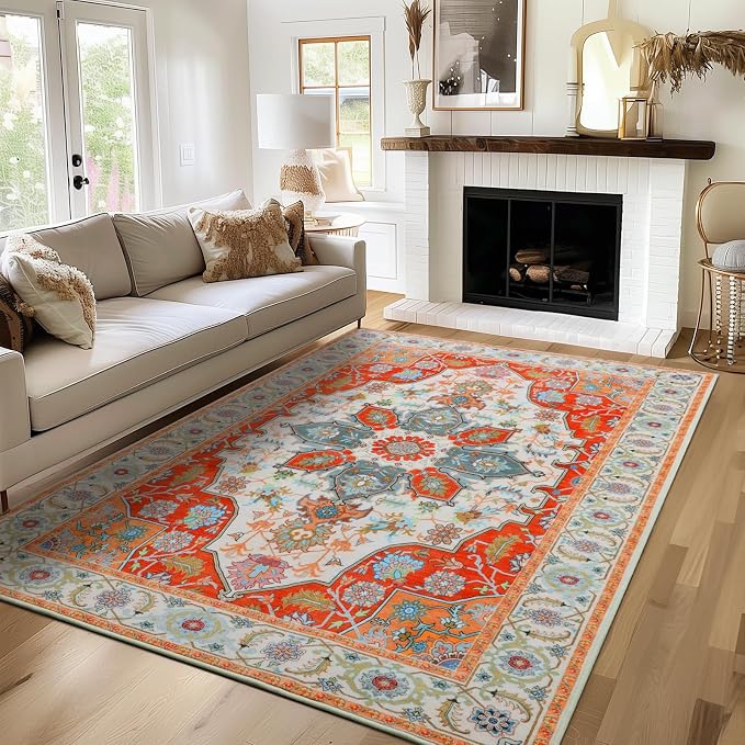 WILLSUN Washable Area Rugs, 3x5 Non-Slip Boho Large Area Rugs - Image 2