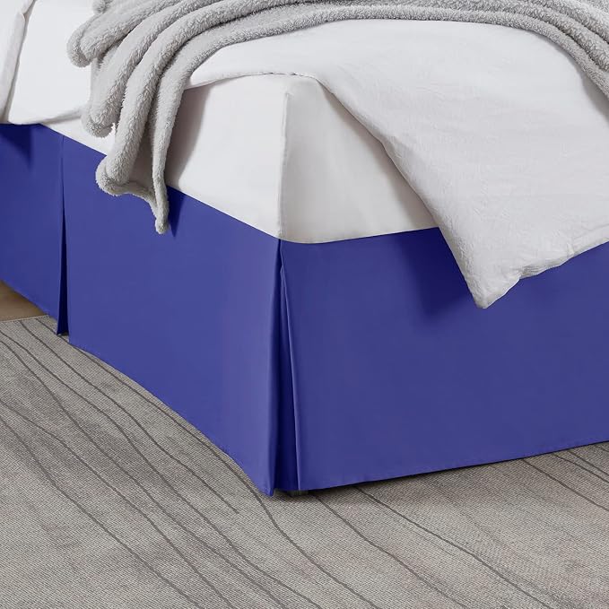 Nestl Royal Blue Blue Bed Skirt Queen Size by Nestl