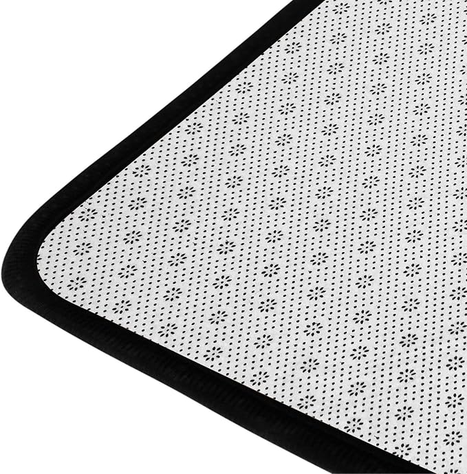 9CH Modern Wavy Circles Area Rug 7' X 5' Navy Blue Abstract Geometric Washable - Image 8