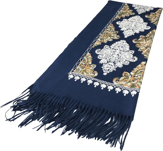 Urban CoCo Women's Embroidered Tassel Long Shawl Oversize Scarf Wraps - Image 4