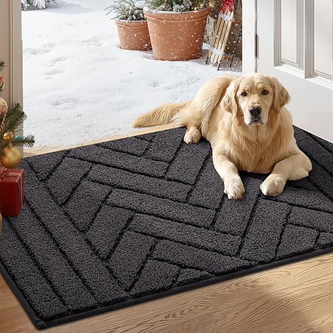 Tindbea Dog Mat for Muddy Paws 20"x31.5" Absorbs Moisture Dirt Non-Slip by Unknown
