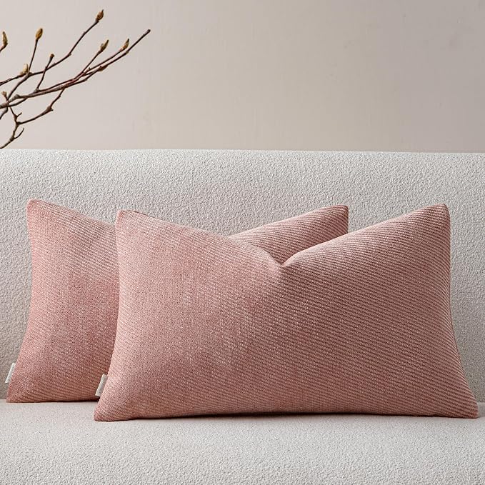 a moment Pack of 2 Decorative Chenille Throw Pillow Covers by amoment