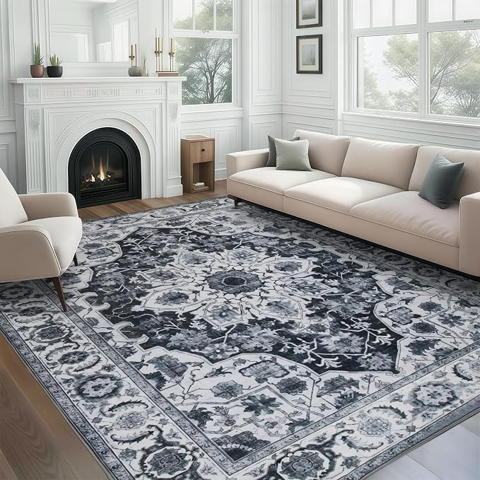 WILLSUN Washable Area Rugs, 9x12 Non-Slip Boho Large Area Rugs by Embracethewarmthofhome
