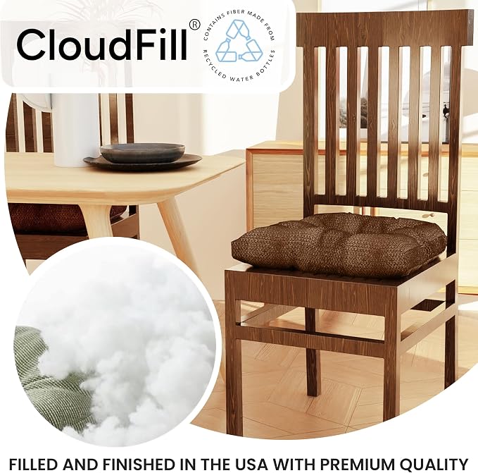 Klear Vu Gripper Overstuffed Universal Non-Slip Dining Chair Cushions - Image 4