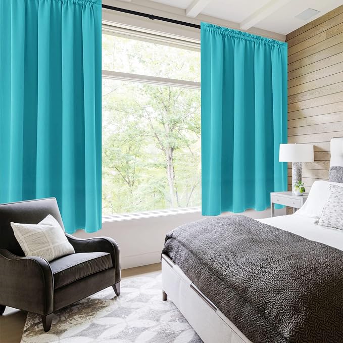 DWCN Turquoise Room Darkening Blackout Curtains - Image 2