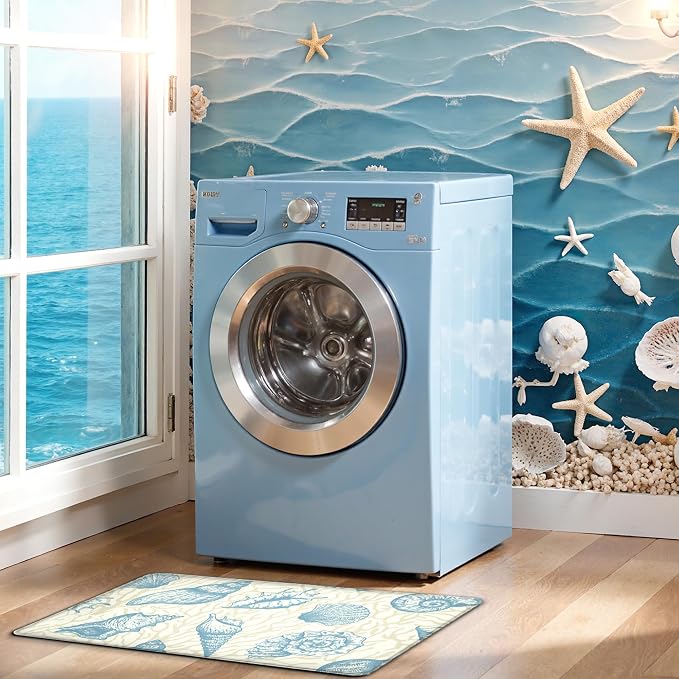 Kitchen Mats for Floor Cushioned Anti Fatigue Sets of 2 Beach Theme Kitchen - Image 8