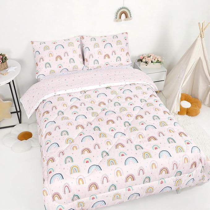Twin Size Toddler Bedding Set for Girls 5 Piece Toddler Girl Bedding, Super by CARUILI