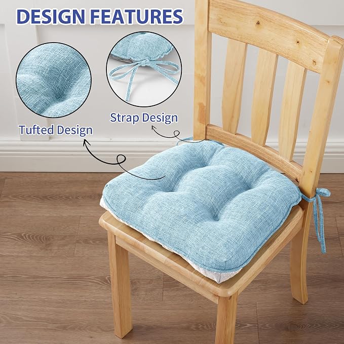 Chair Cushions for Dining Chairs Set of 6, Kitchen Chair Cushions, Chair Pads - Image 4