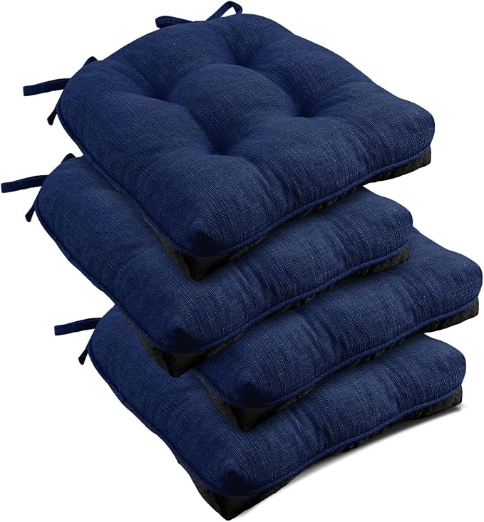 downluxe Indoor Chair Cushions for Dining Chairs, Tufted Overstuffed Textured by Downluxe