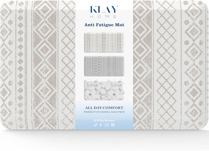 Klay Home Kitchen mats for Floor Anti Fatigue, 3/4" Thick 100% PU Memory Foam by KLAYHome