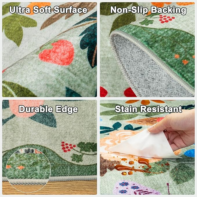 Runner Rug for Entryway: 2.6x8 Kitchen Rugs Non Slip Washable Ultra-Thin Soft - Image 8