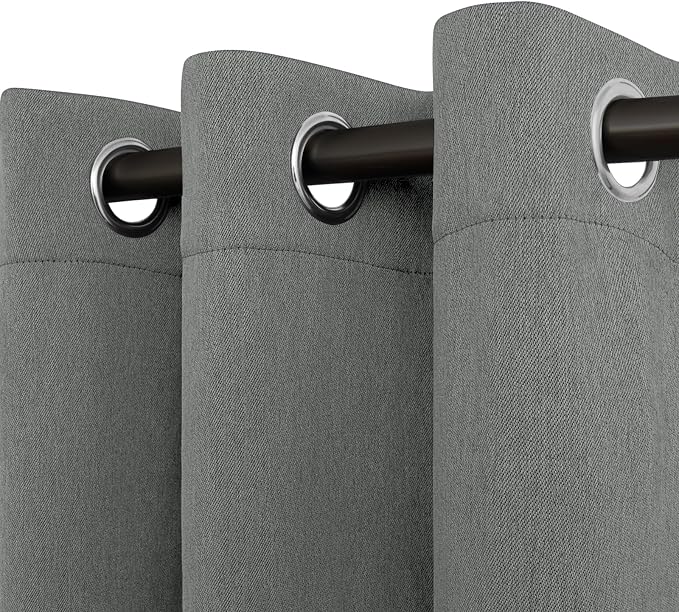 Easy-Going Linen Look Blackout Curtain Grommet Window Curtain Drapes by Easy-Going