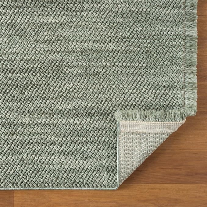 LUXE WEAVERS Solid Machine Woven Green 2x8 Area Rug, Indoor Stain-Resistant - Image 4