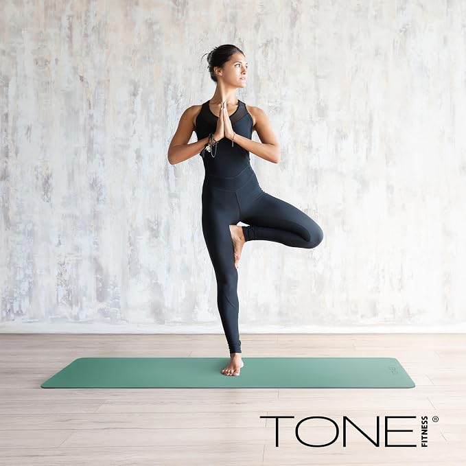 TONE Fitness Yoga Mat 1/4" Thick Non Slip Exercise & Pilates Mat - Image 6